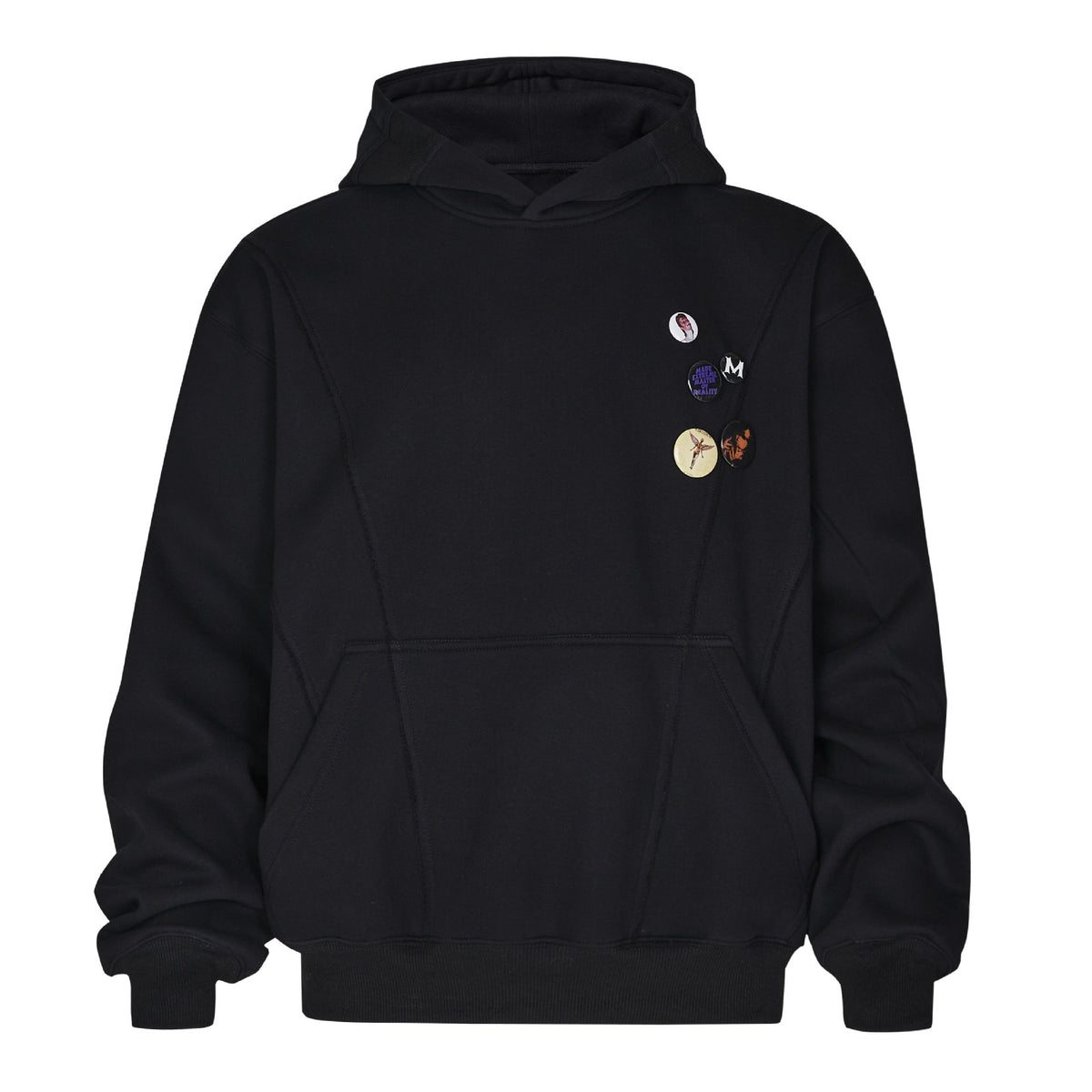 Sweat à capuche homme ample à motifs poitrine