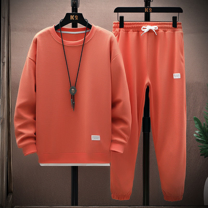 Ensemble Homme en Maille Gaufrée – Haut Manches Longues et Pantalon