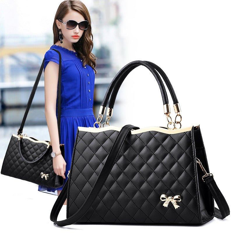 Large Women's Embroidered Quilted Handbag – Spring Crossbody Shoulder Bag