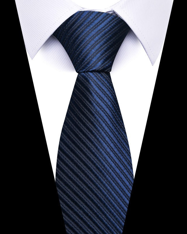 Cravate homme rayée en polyester – 8 cm
