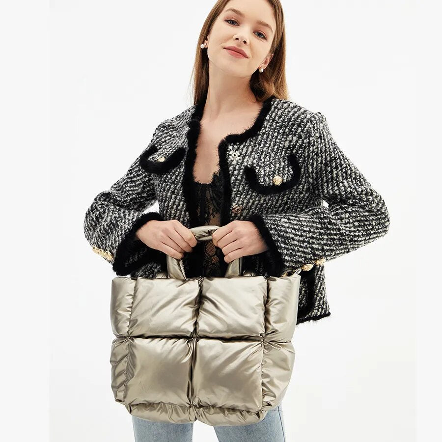 Women's Fluorescent Quilted Tote Bag – Large Laser Nylon Format