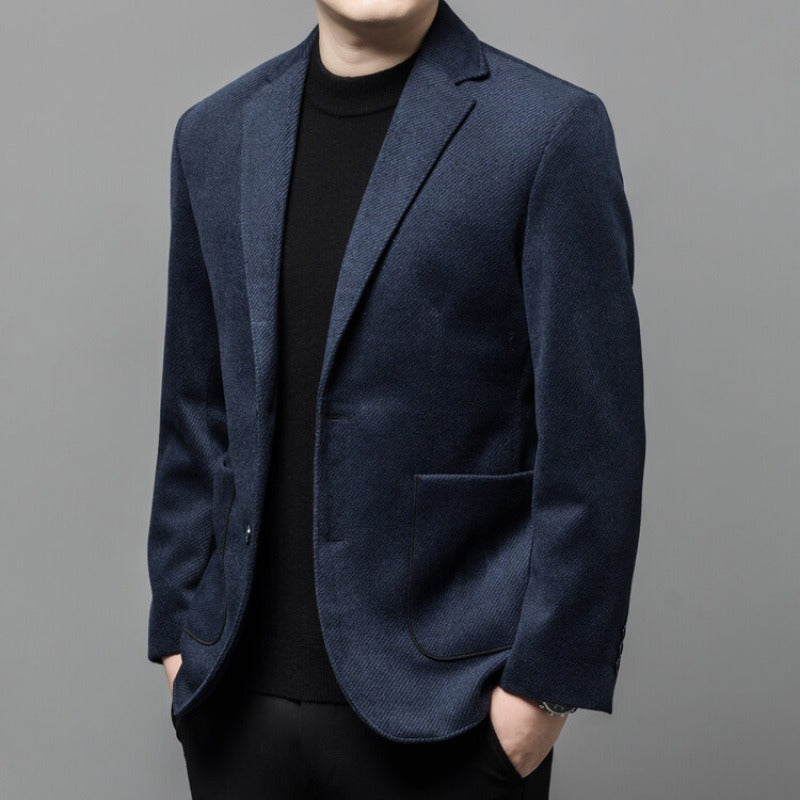 Blazer homme texturé à deux boutons et poches plaquées