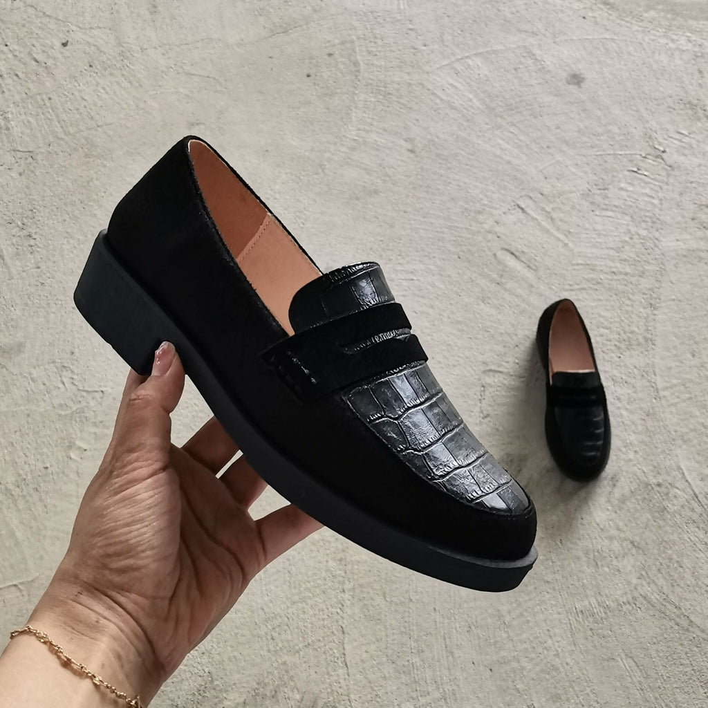 Lässige Damen-Loafer aus Leder — Größen 34 bis 43