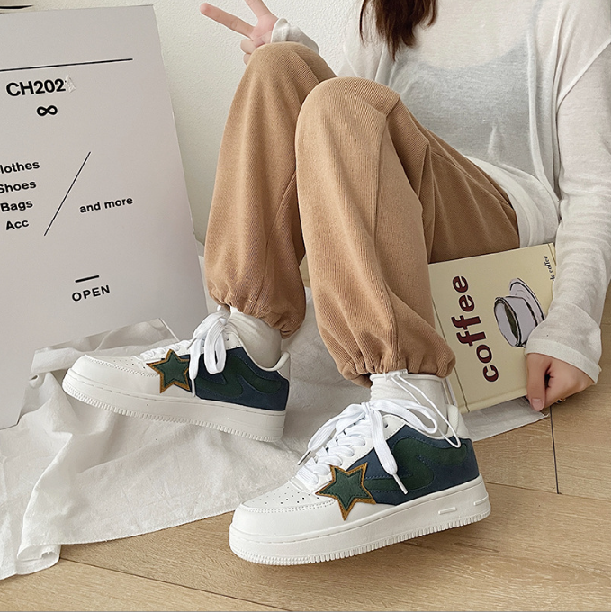 Baskets Basses Style Air Force Semelle Épaisse – Mixte Respirant