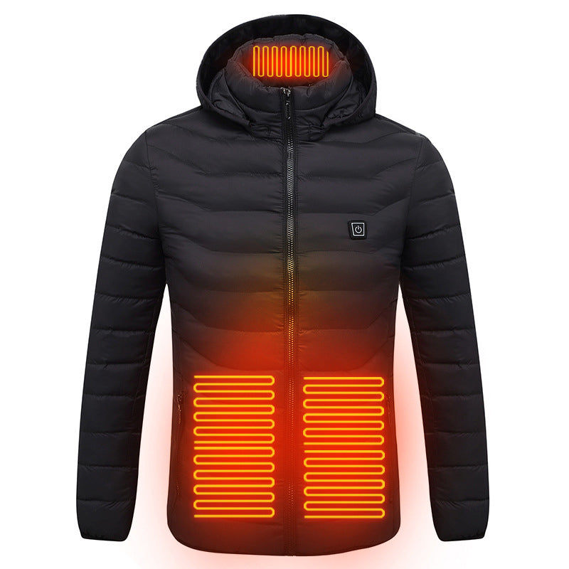Veste Chauffante Connectée USB – Doudoune à Capuche Imperméable Homme