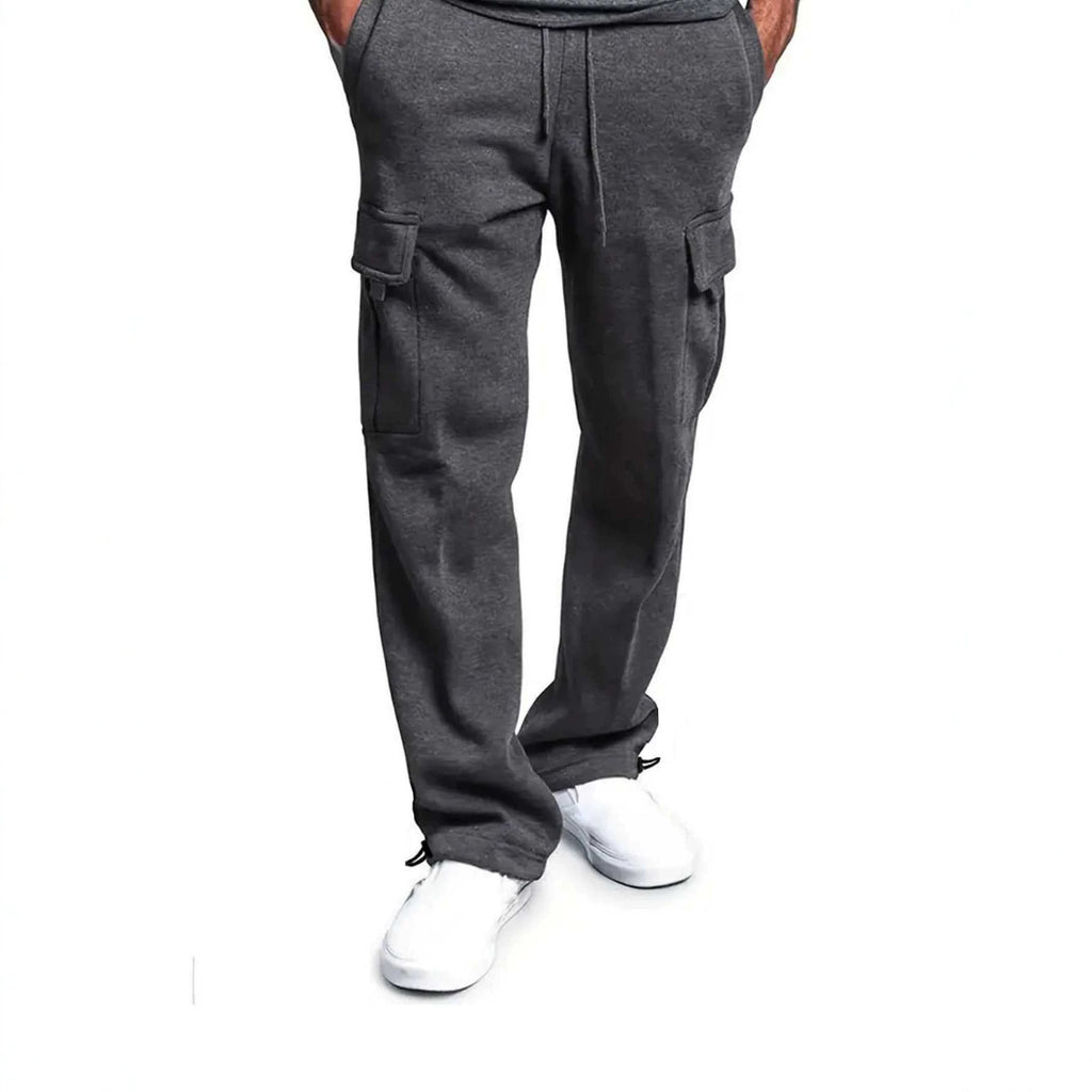Pantalon Cargo Homme Multi-Poches Coupe Droite
