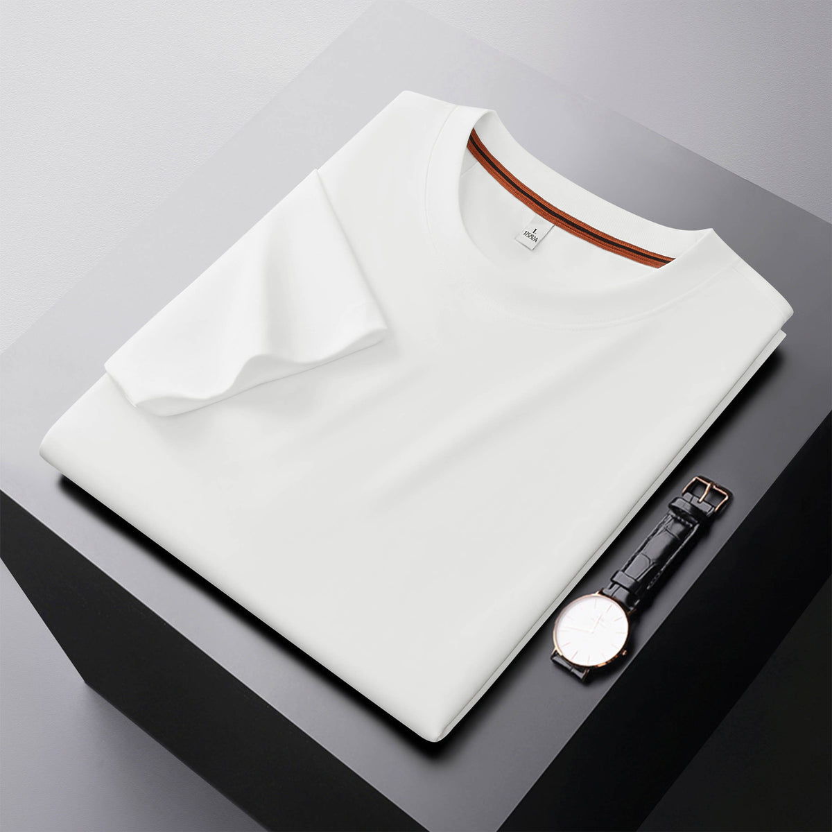 T-Shirt Col Rond Manches Courtes Homme – Uni, Coupe Ajustée