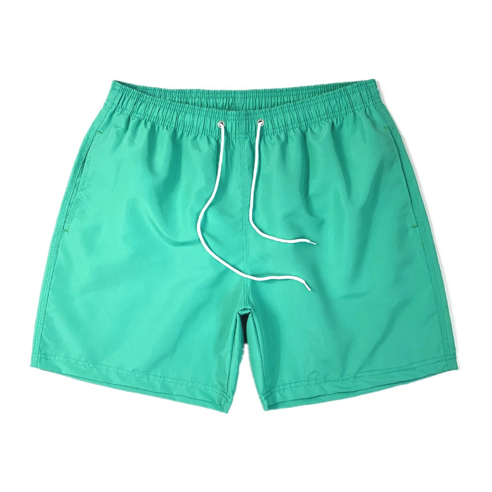 Short de plage homme uni à cordon de serrage