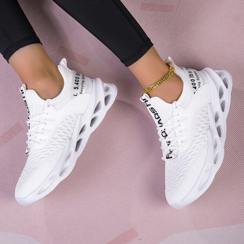 Leichte Damen-Sneaker – Flexible EVA-Sohle, Kunstleder, Schnürung, große Größen
