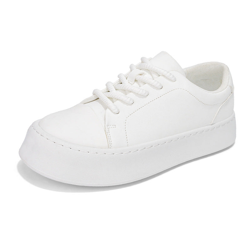 Baskets homme blanches à lacets et semelle épaisse