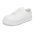 Baskets homme blanches à lacets et semelle épaisse