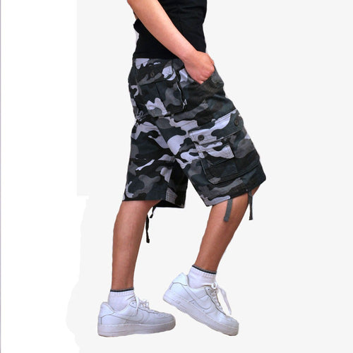 Bermuda cargo homme en coton à poches multiples