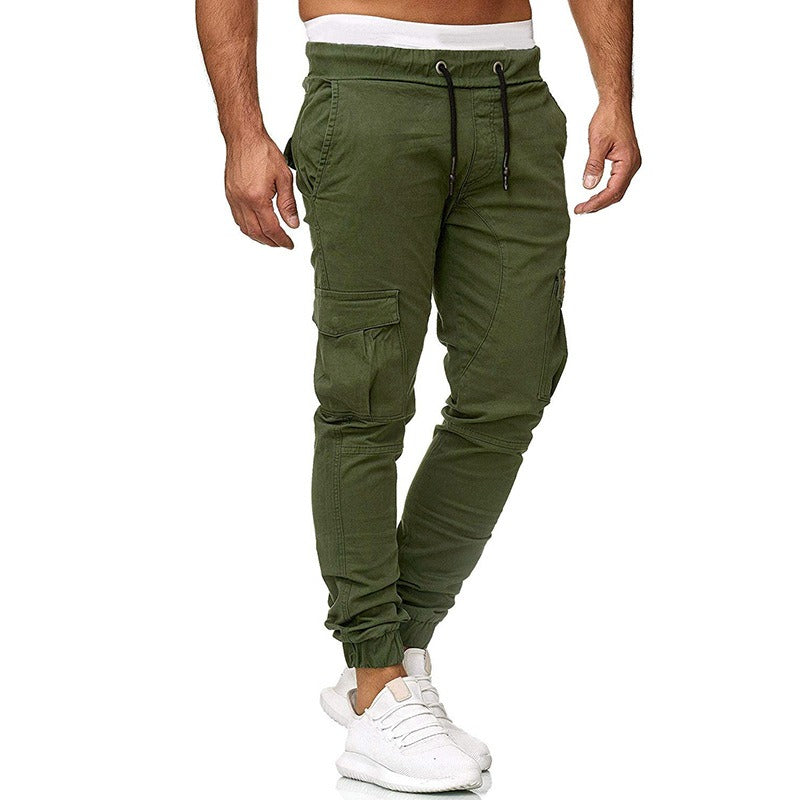 Pantalon Cargo Homme – Multi-Poches, Bas Élastiques