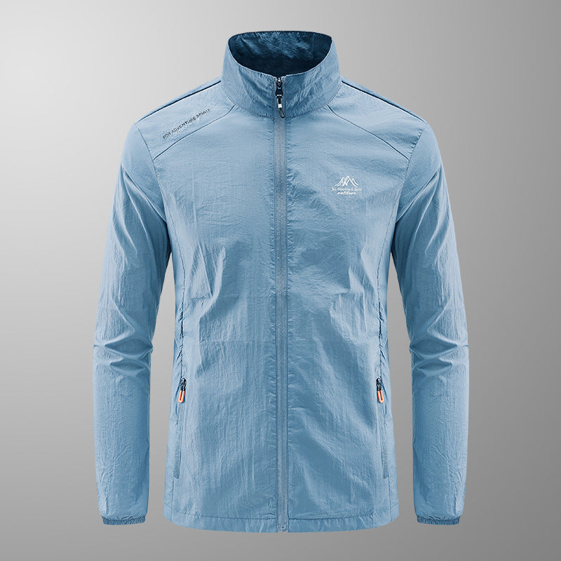 Veste légère homme anti-UV été – Séchage rapide respirant col montant