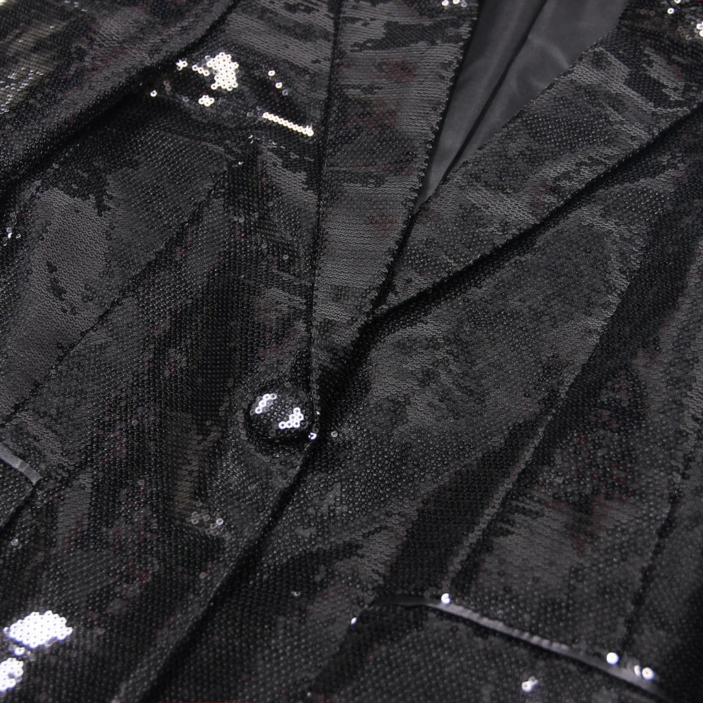 Tailleur pantalon femme à sequins – Ensemble deux pièces