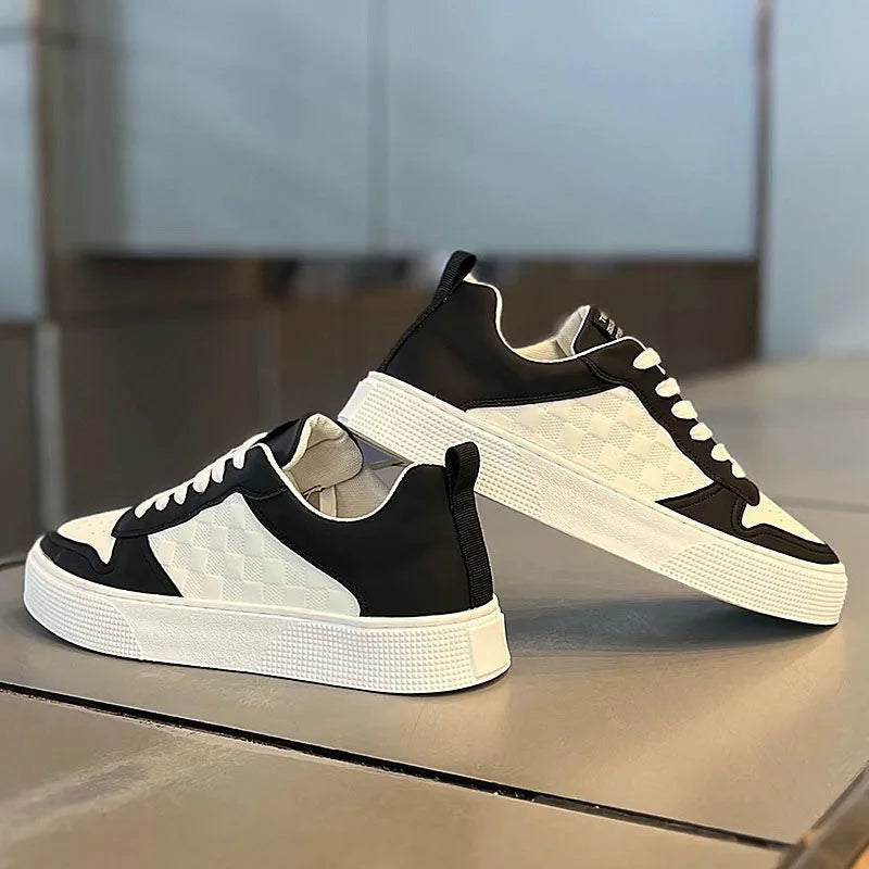 Sneakers Homme Été – Blanches, Semelle Épaisse, Respirantes, Style Tendance