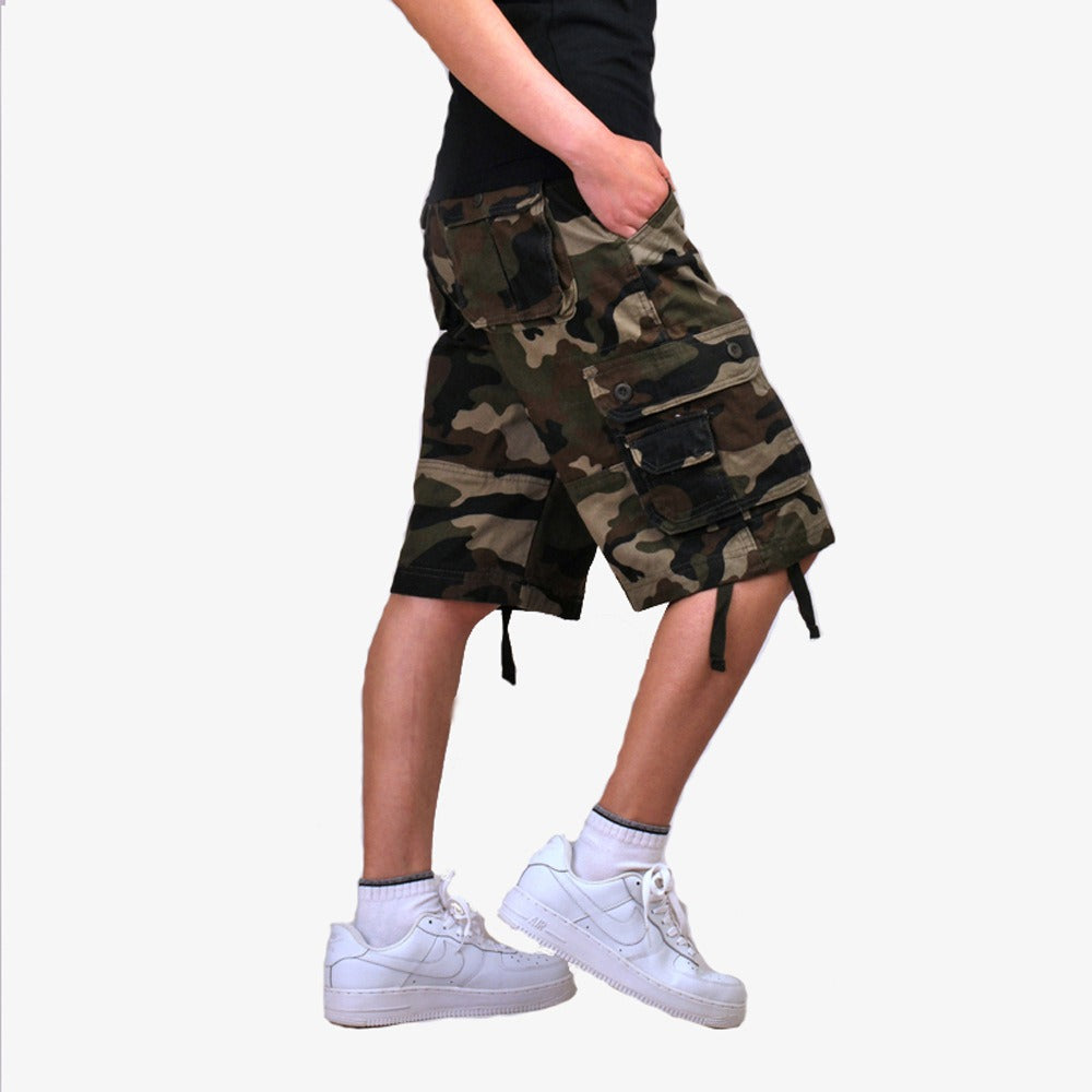 Bermuda cargo homme en coton à poches multiples