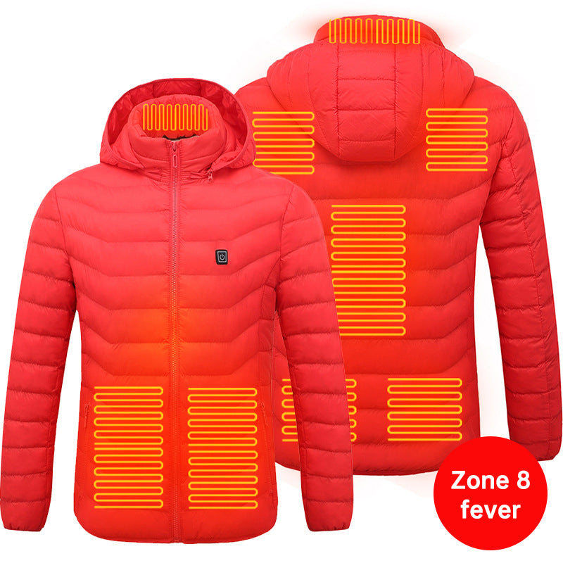 Veste Chauffante Connectée USB – Doudoune à Capuche Imperméable Homme