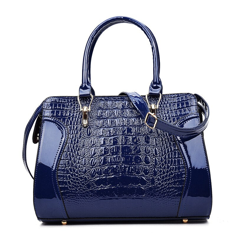 Women's Crocodile Pattern Handbag – Multifunction Faux Leather Shoulder & Crossbody Bag