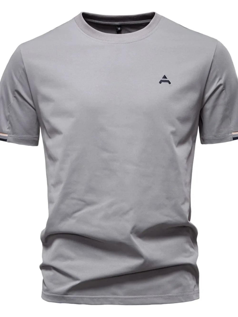 T-shirt homme en coton brodé à col rond