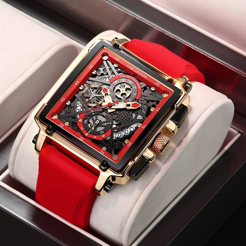 Lige Herrenuhr quadratisch Chronograph – 30M wasserdicht