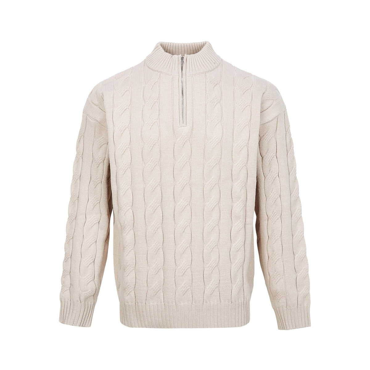 Pull homme ample en grosse maille à col ouvert