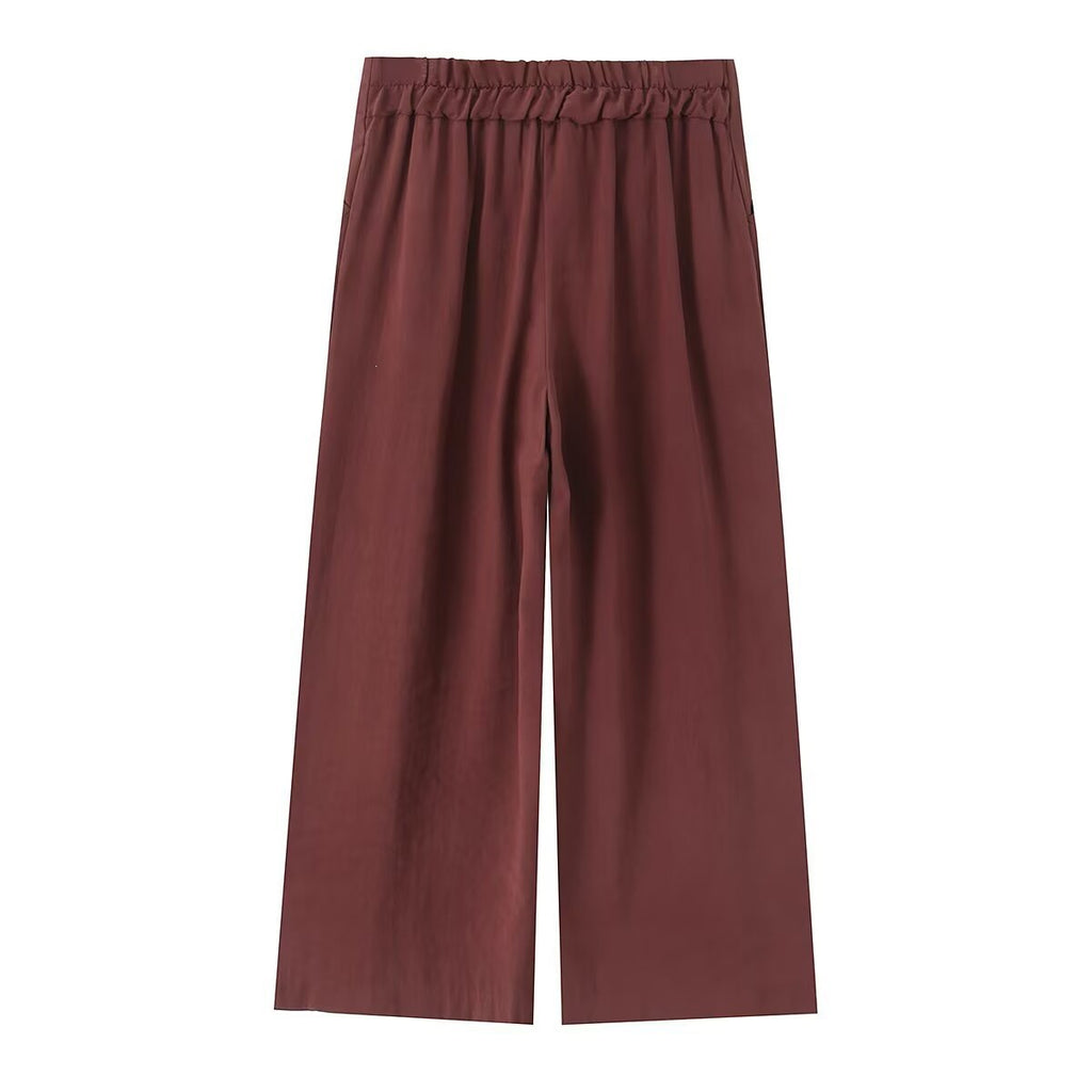 Pantalon large à plis femme – Noir ou bordeaux