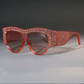 Quadratische Oversize-Sonnenbrille für Damen mit Strass – Gläser mit Farbverlauf UV400