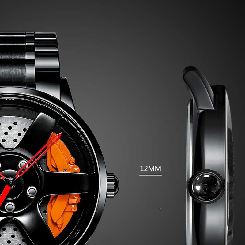 Nibosi Herrenuhr Sportfelgen-Design — Quarz, Wasserdicht, Luxuriöser Racing-Stil