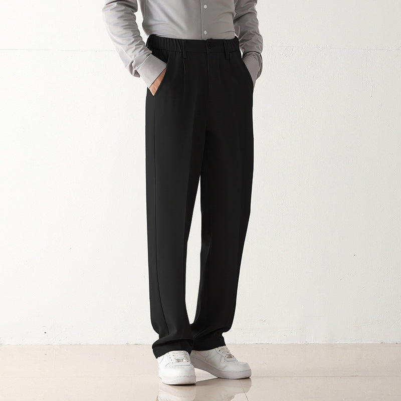 Pantalon habillé homme à pinces, coupe droite ample