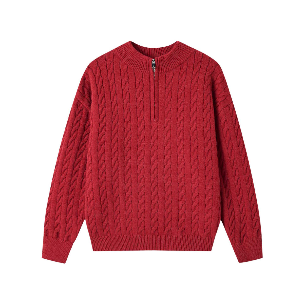 Pull homme ample en maille torsadée à manches longues