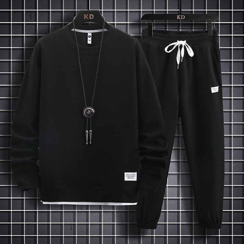 Ensemble Homme en Maille Gaufrée – Haut Manches Longues et Pantalon