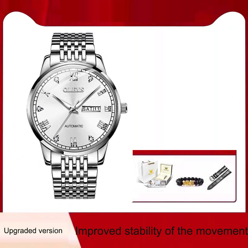 Montre automatique homme OLEVS 6602 – bracelet en acier inoxydable