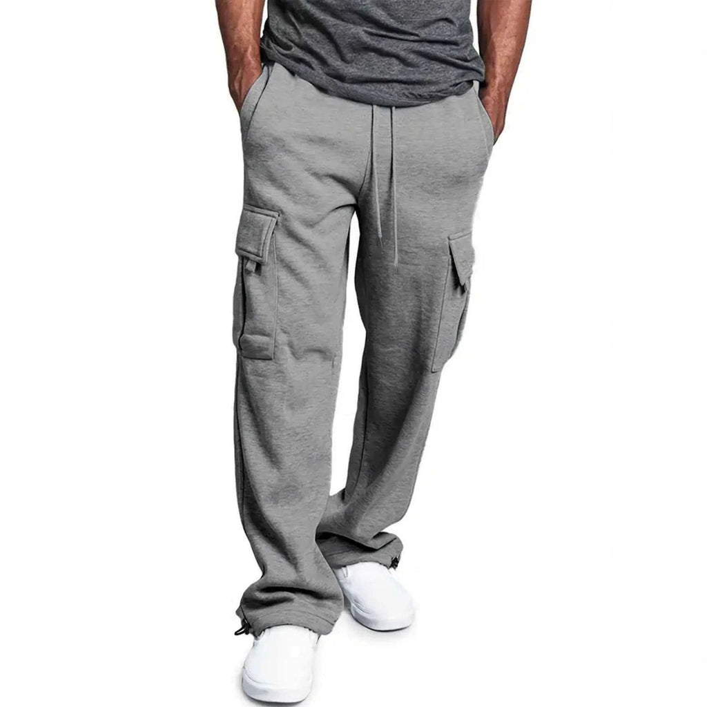 Pantalon Cargo Homme Multi-Poches Coupe Droite