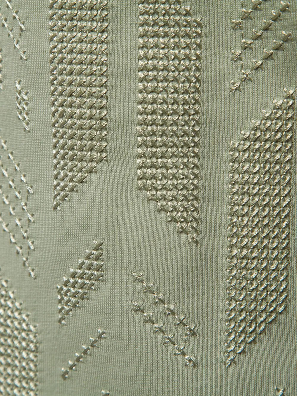 T-shirt homme à motifs géométriques brodés, col rond