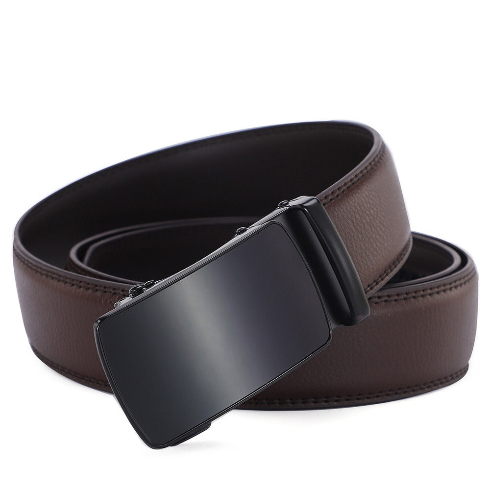 Ceinture homme en croûte de cuir à boucle automatique