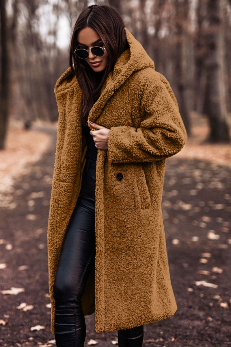 Manteau long femme à capuche – Coupe ample