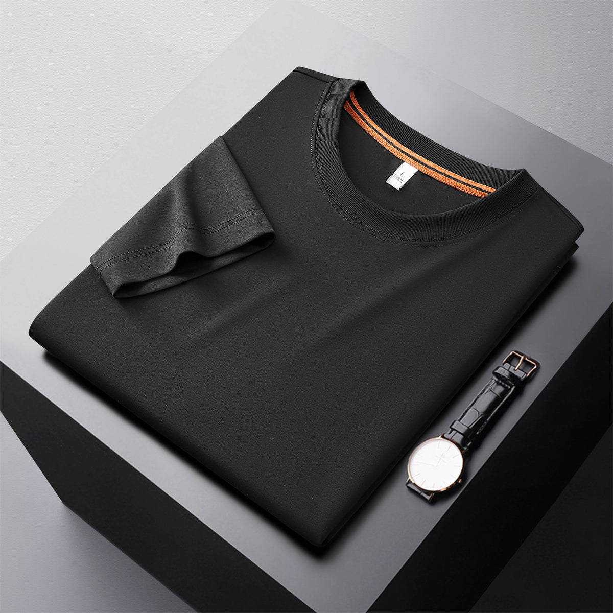 T-Shirt Col Rond Manches Courtes Homme – Uni, Coupe Ajustée