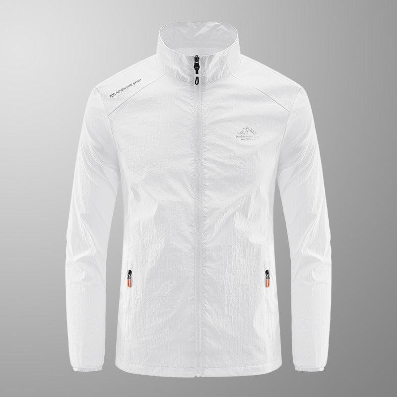 Veste légère homme anti-UV été – Séchage rapide respirant col montant