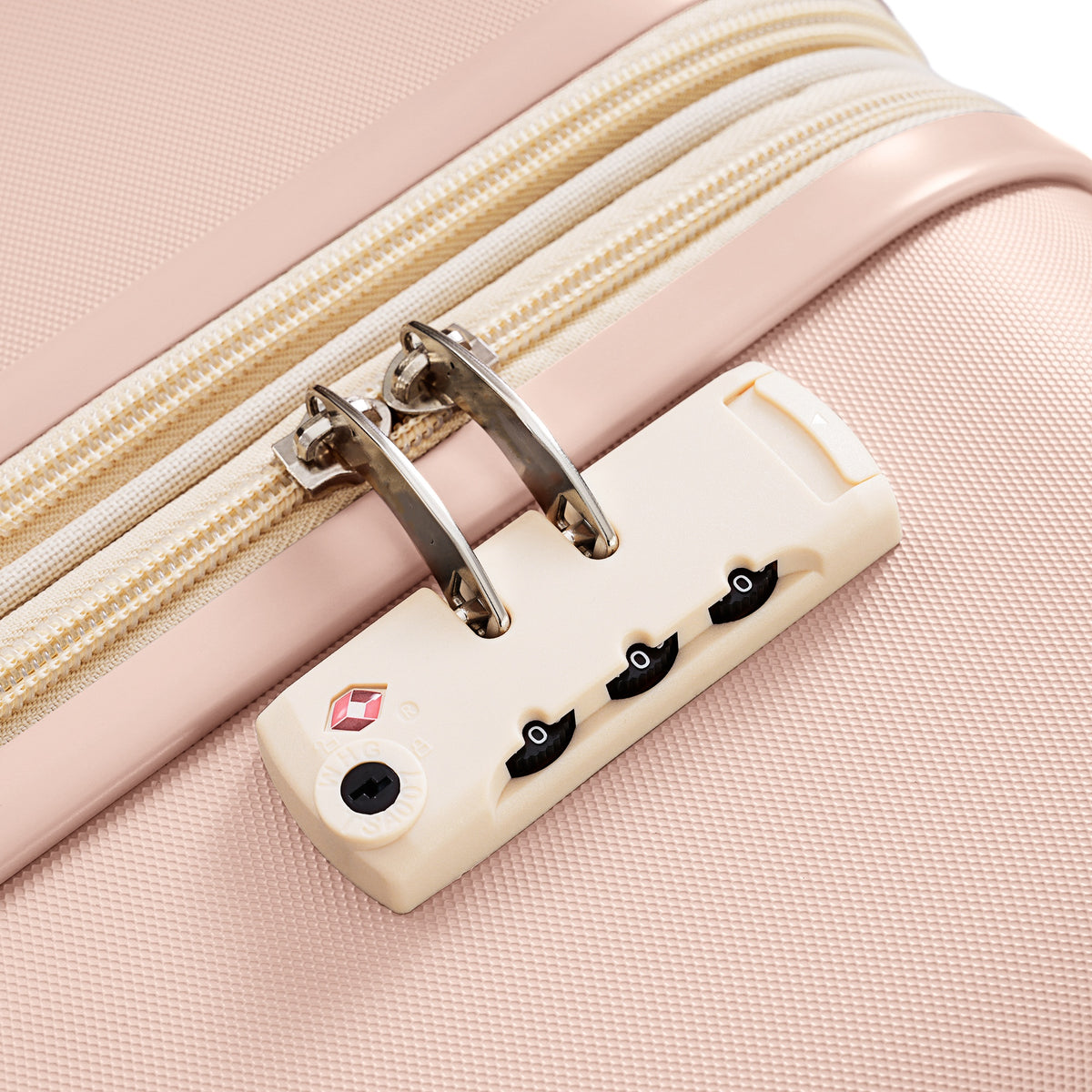 Set de 3 Valises Rigides Rose en ABS – Port USB, Porte-Gobelet et Roulettes 360°