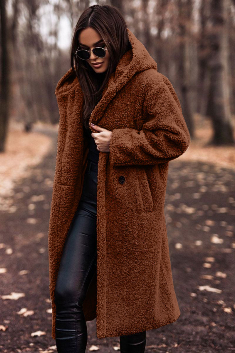 Manteau long femme à capuche – Coupe ample