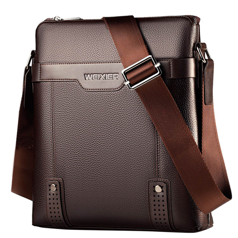 Sacoche Homme WEIXIER Effet Cuir – Bandoulière, Format Compact