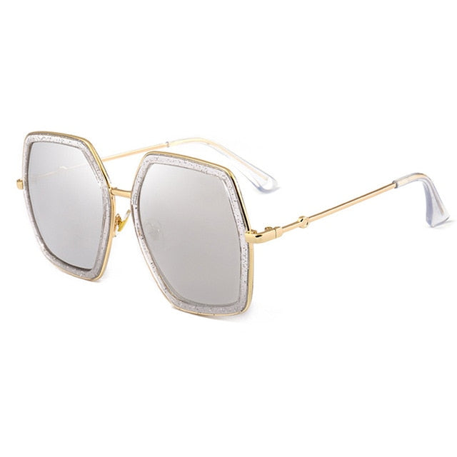 Women's Square Sunglasses – Mirrored Lenses, Acetate Frame, Party & Beach Style