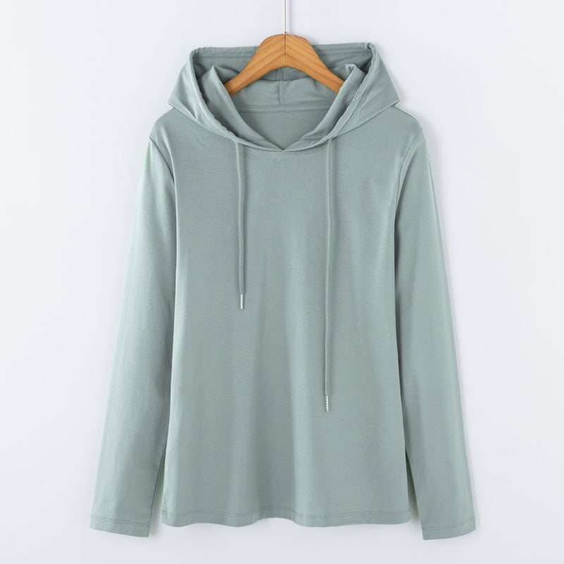 T-shirt femme à capuche et manches longues
