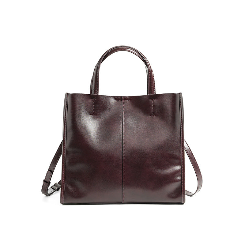 Women's Genuine Leather Tote Bag – Large Capacity, Retro Chic Style