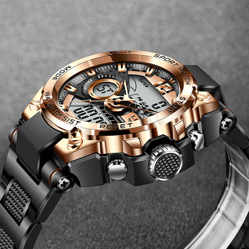Montre Lige Double Affichage Quartz – Électronique, Lumineuse & Étanche 30M