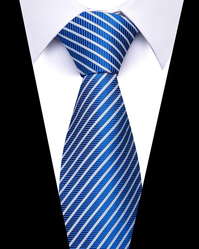 Cravate homme rayée en polyester – 8 cm