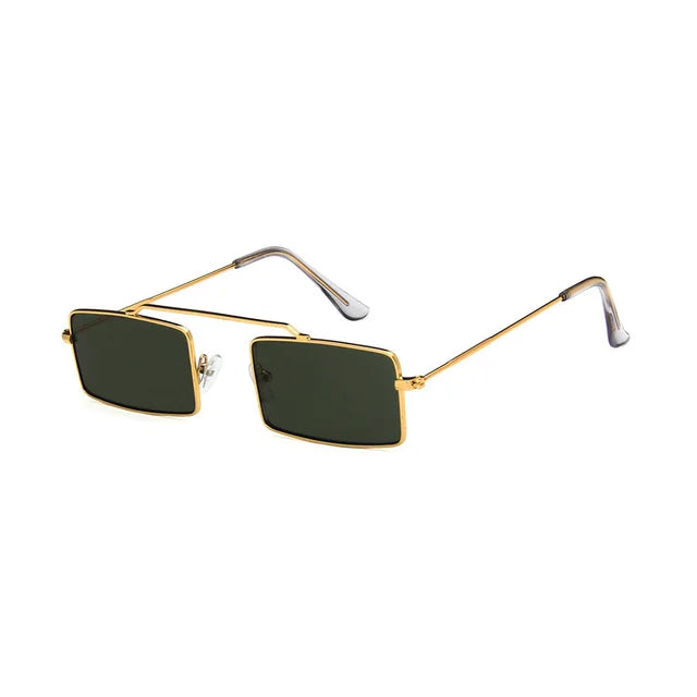 Lunettes de Soleil Rectangulaires Femme – Monture Métal Fine Style Vintage