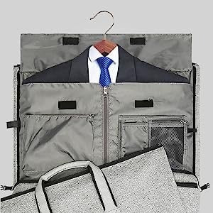 Unisex Foldable Garment Bag – Waterproof PU, Large 36-55L Capacity, Travel