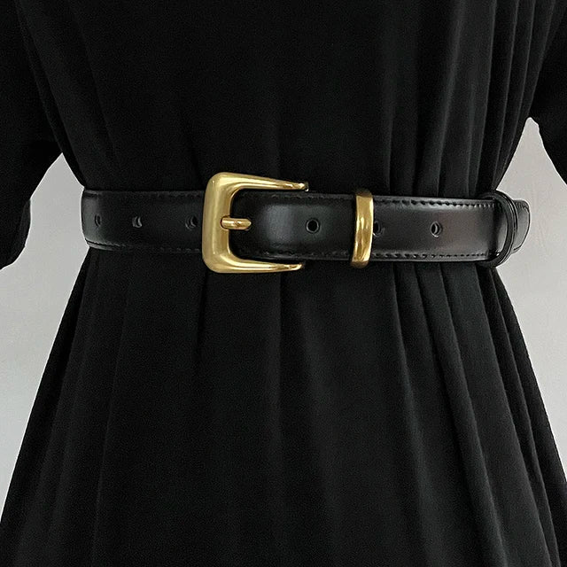 Ceinture Fine Femme Cuir Véritable – Style Corset Runway, Décoration & Effet Taille